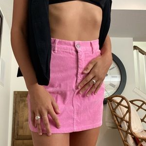 Pink Corduroy Brandy Melville John Galt Mini Skirt